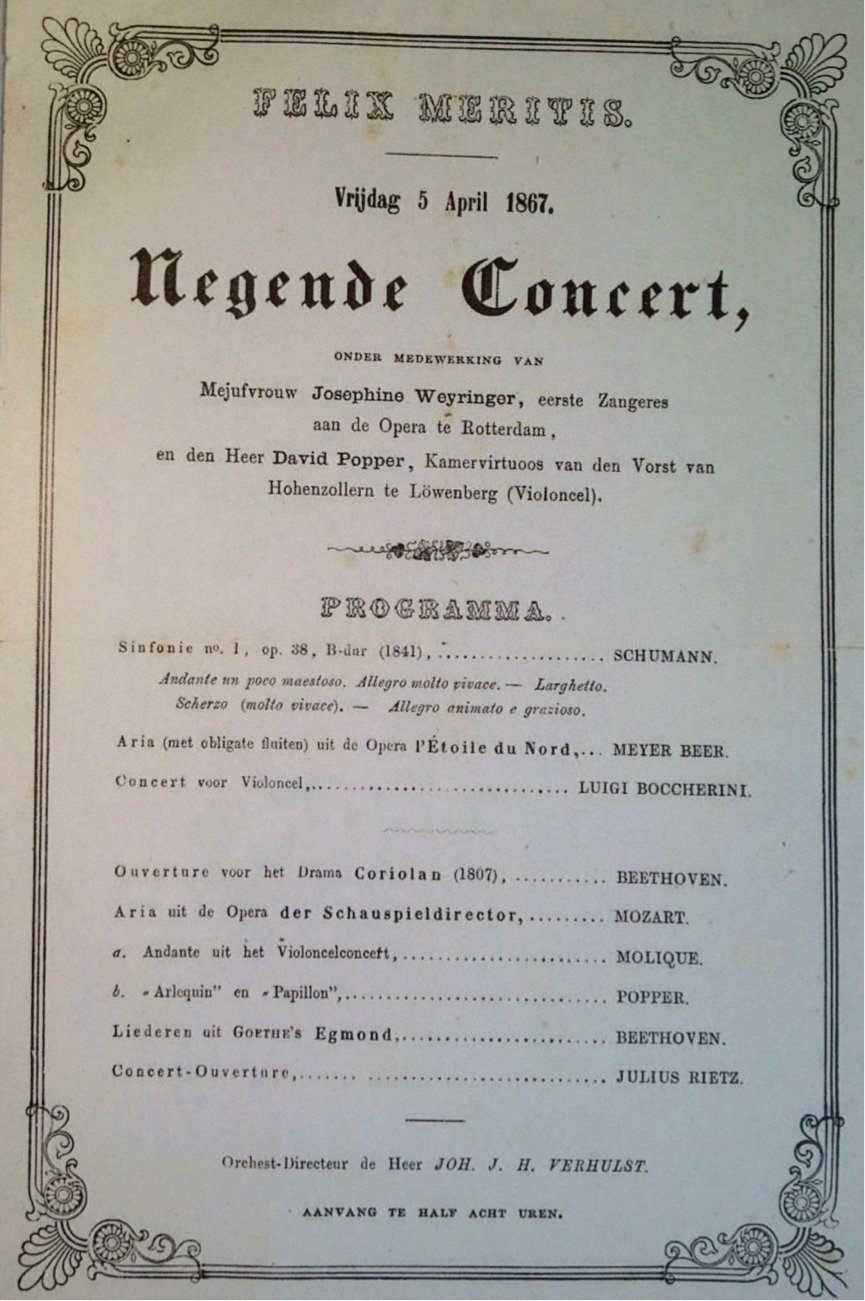 Concert program of 5 april 1867